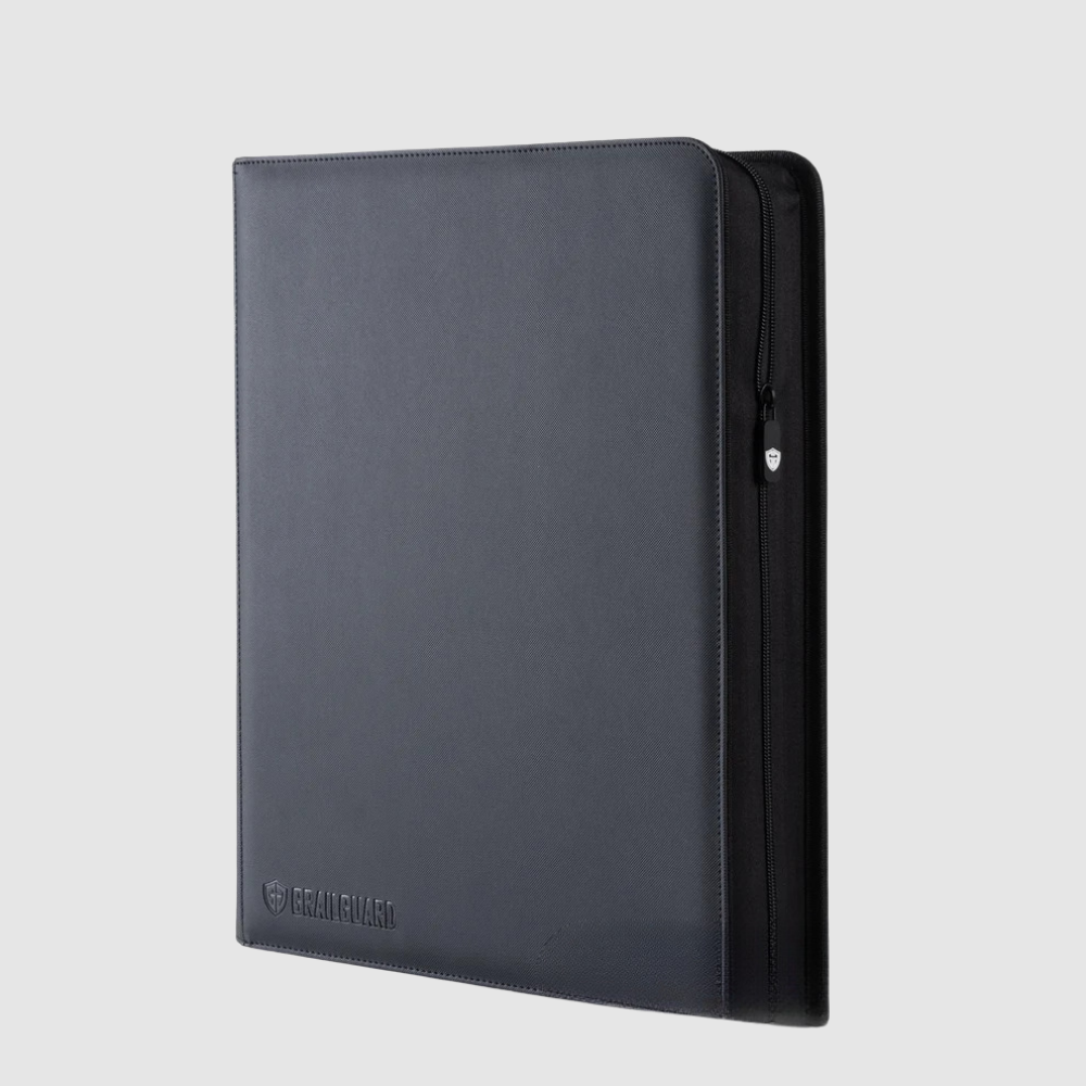 Grail Guard 9-Pocket Premium ZIP Trading Card Top Loader Binder (Black)