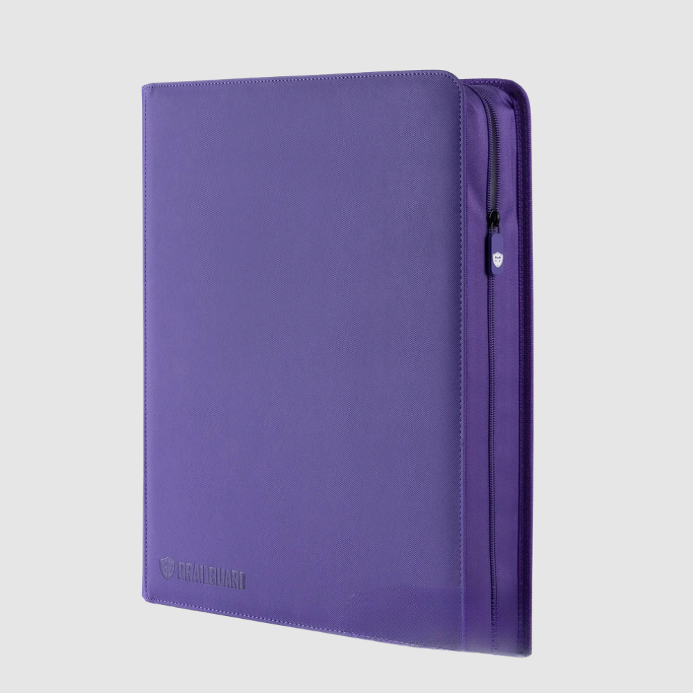 Grail Guard 9-Pocket Premium ZIP Trading Card Top Loader Binder (Purple)