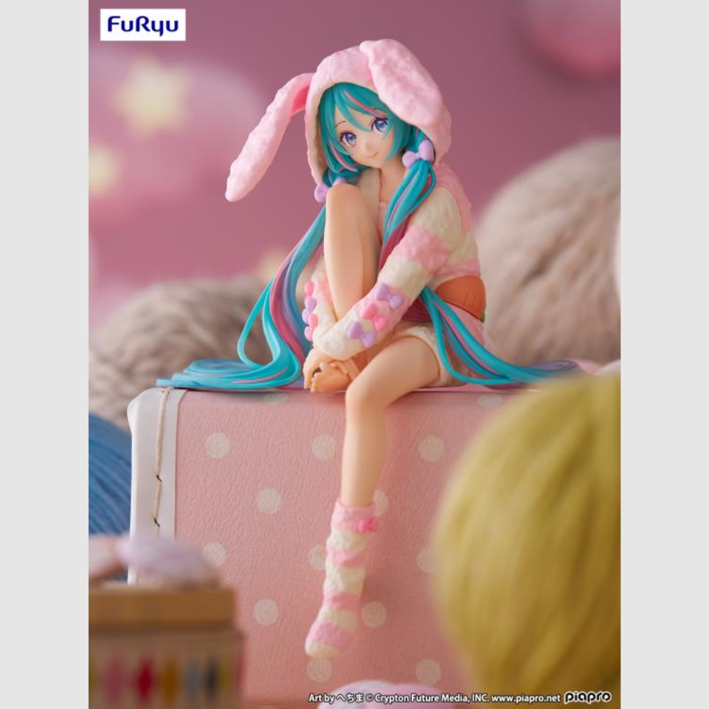 Vocaloid Hatsune Miku Rabbit Ear Hood Ver Noodle Stopper Figure FuRyu