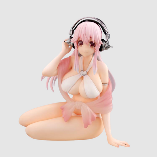 Nitroplus Super Sonico White Bikini Ver Noodle Stopper Figure FuRyu
