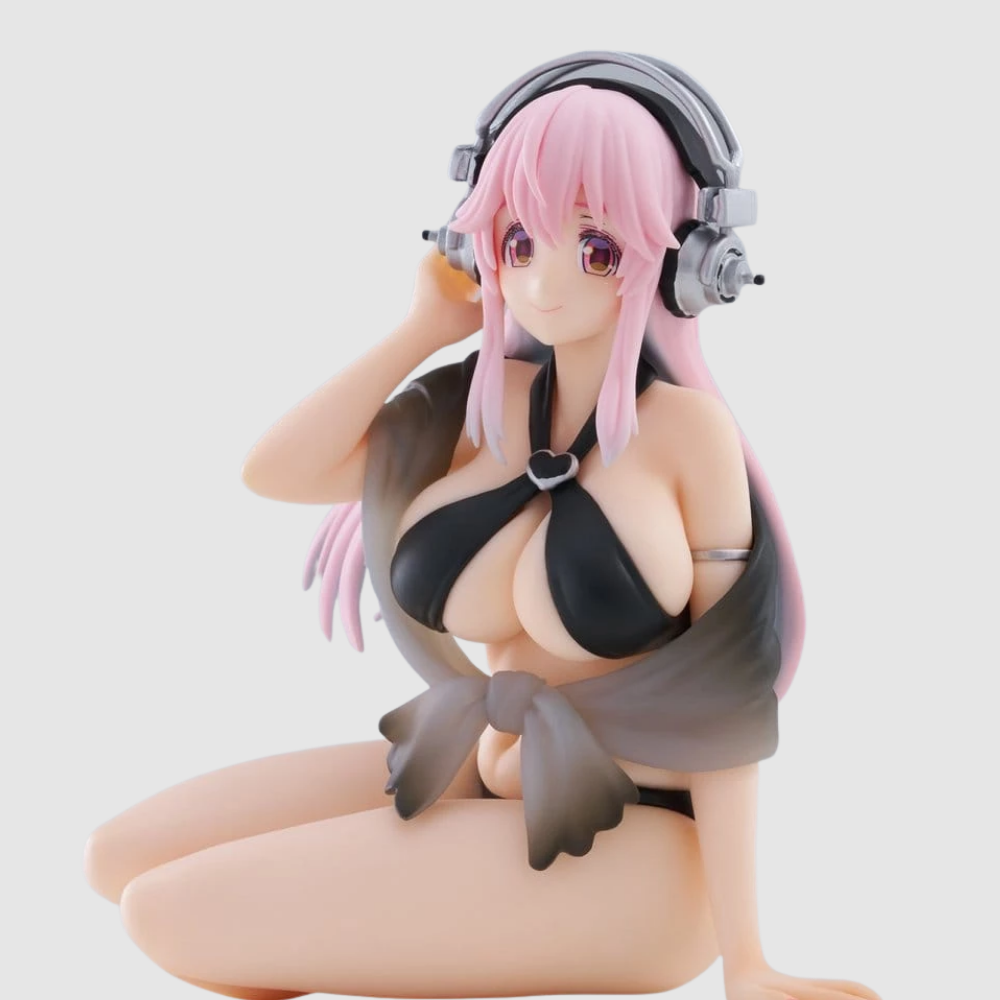 Nitroplus Super Sonico Black Swimsuit Ver. Noodle Stopper Figure FuRyu