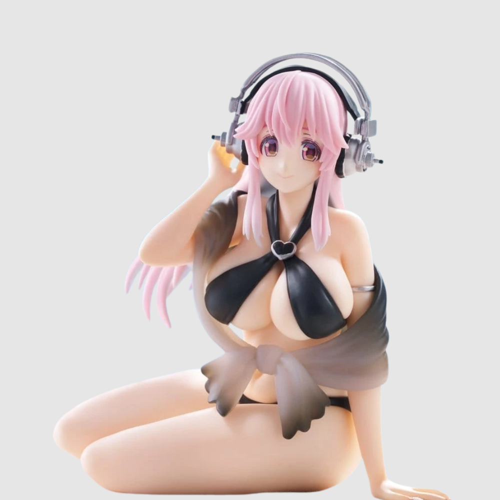 Nitroplus Super Sonico Black Swimsuit Ver. Noodle Stopper Figure FuRyu