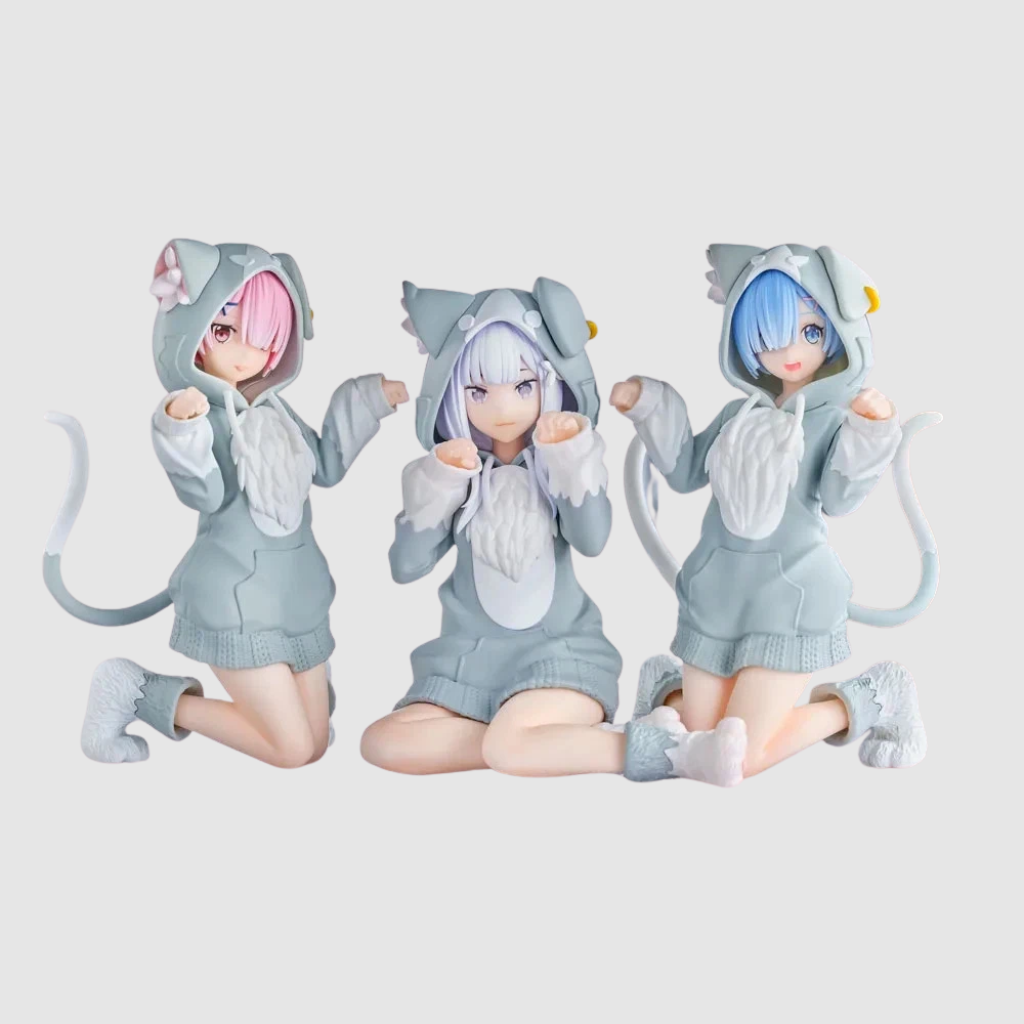 Re:Zero Emilia Rem Ram Yumemirize Fluffy Pack Set SEGA