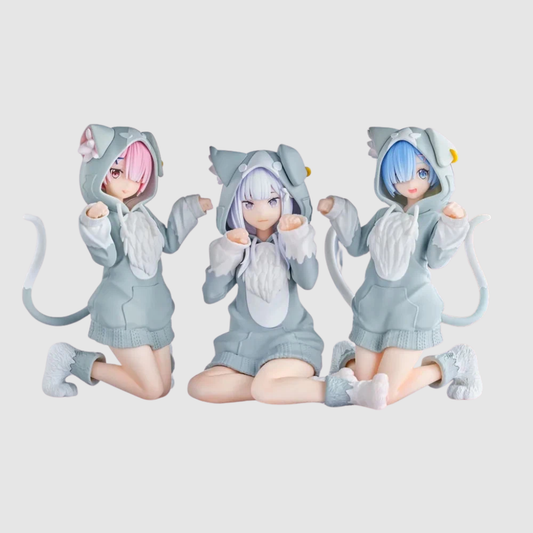 Re:Zero Emilia Rem Ram Yumemirize Fluffy Pack Set SEGA