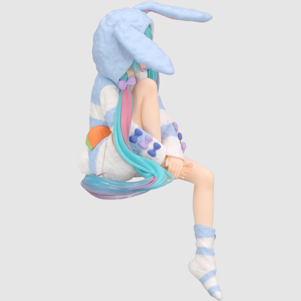 Hatsune Miku Noodle Stopper Figure Rabbit Ear Hood Pajama Blue FuRyu
