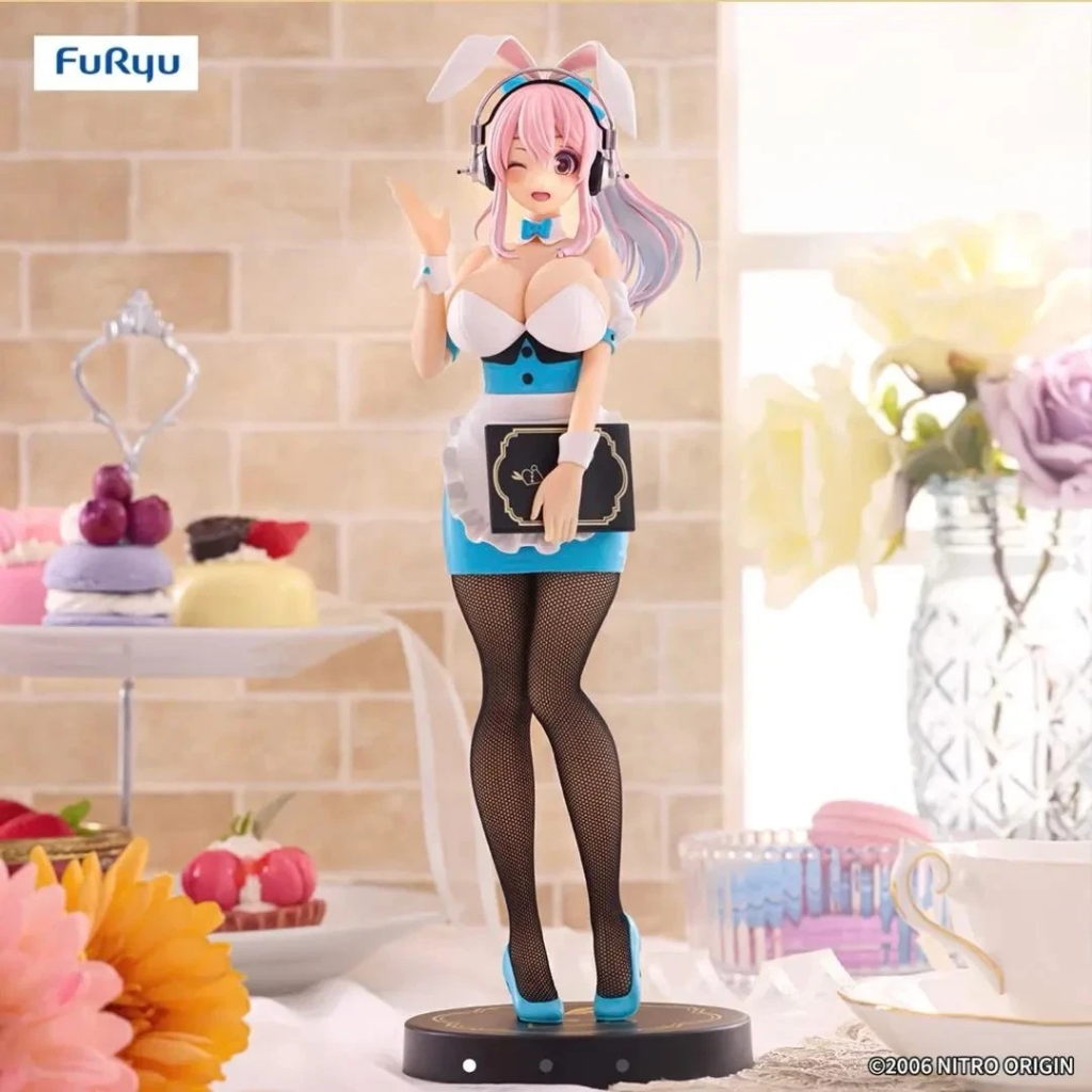 Super Sonico BiCute Bunnies Figure Waitress Light Blue ver FuRyu