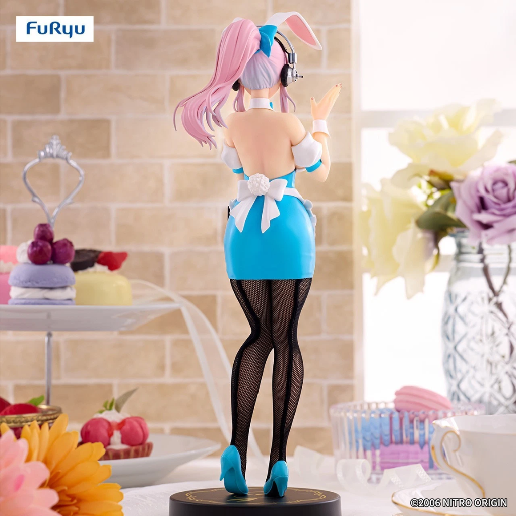 Super Sonico BiCute Bunnies Figure Waitress Light Blue ver FuRyu