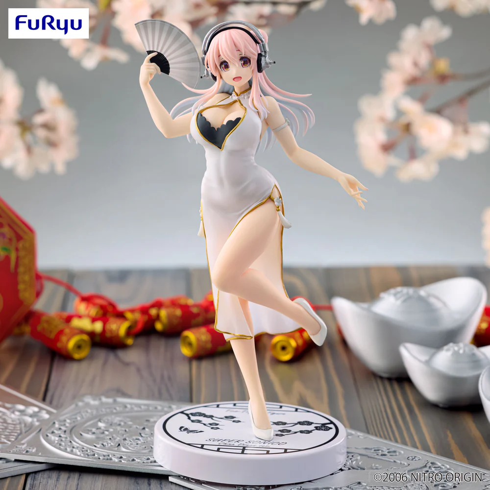 Super Sonico Series Trio-Try-iT Super Sonico White Chinese Dress Ver Figure FuRyu