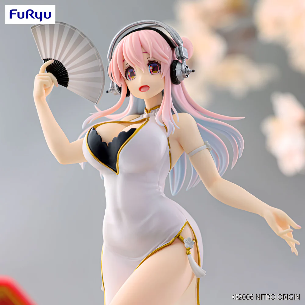 Super Sonico Series Trio-Try-iT Super Sonico White Chinese Dress Ver Figure FuRyu