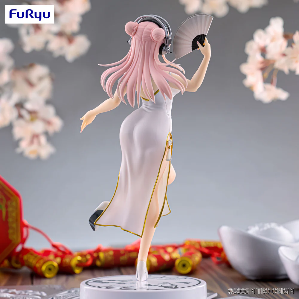 Super Sonico Series Trio-Try-iT Super Sonico White Chinese Dress Ver Figure FuRyu