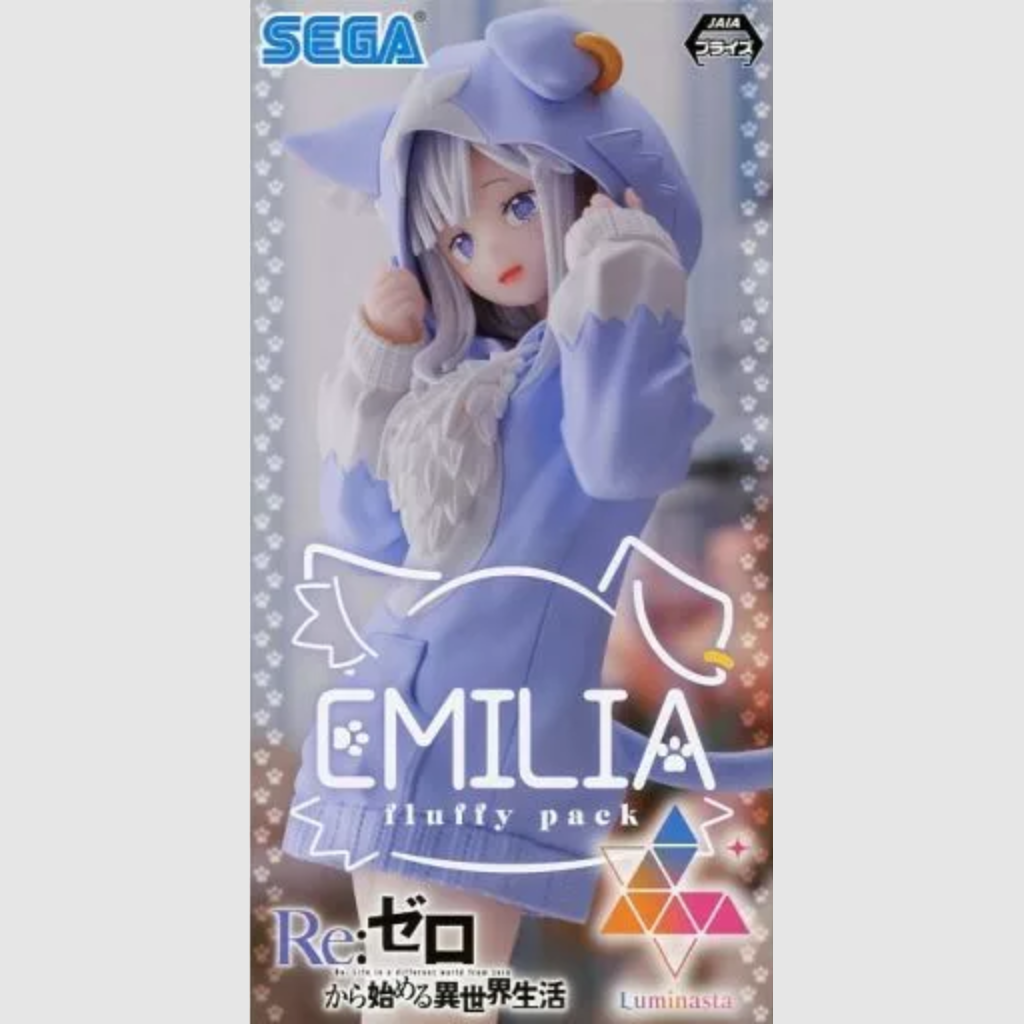 Re Zero Starting Life in Another World Emilia Fluffy Pack Figure Luminasta SEGA