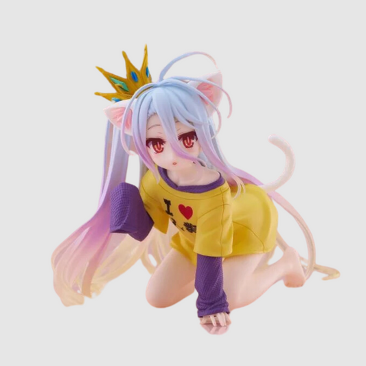 No Game No Life Desktop Cute Shiro (Cat Ear T-Shirt Ver.) Figure Taito