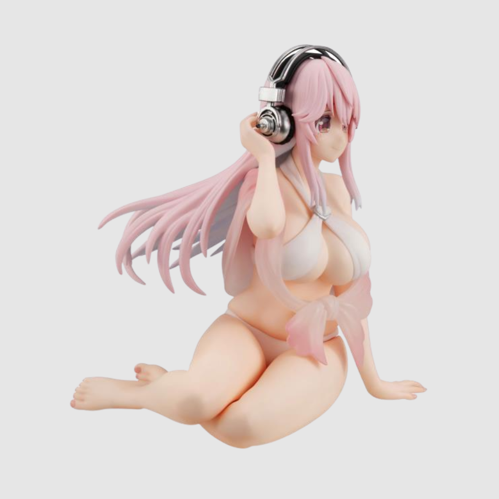 Nitroplus Super Sonico White Bikini Ver Noodle Stopper Figure FuRyu